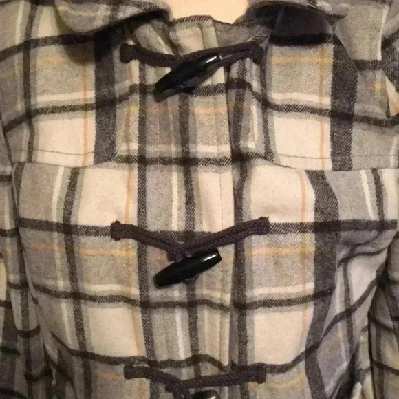 OLD NAVY JACKET EUC GRAY BLACK & WHITE PLAID. VERY GOOD CLEAN CONDITION - Picture 2 of 6